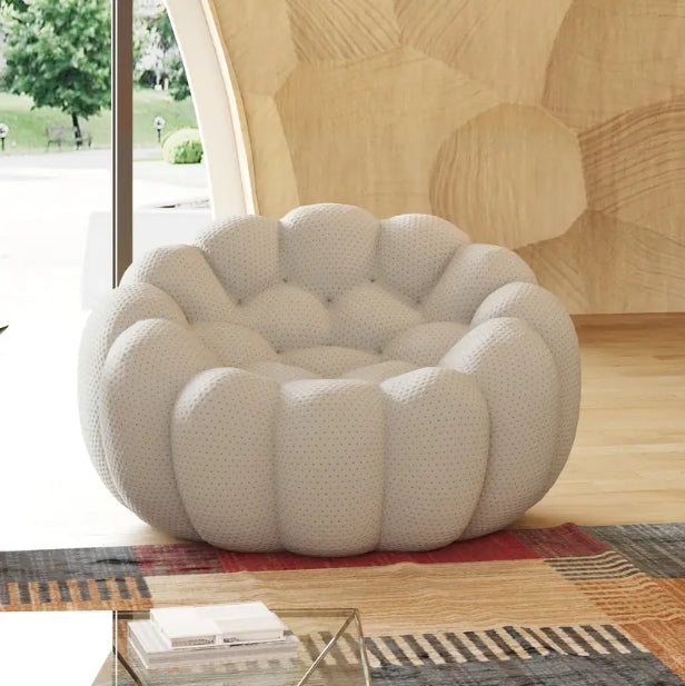 [Fauteuil Bulle] Fauteuil Bulle Extragrand - Canapé moderne capitonné avec design incurvé en forme de nid d'abeille 3D pour salon, bureau et appartement.