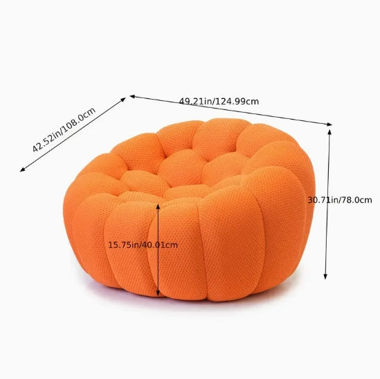 [Fauteuil Bulle] Fauteuil Bulle Extragrand - Canapé moderne capitonné avec design incurvé en forme de nid d'abeille 3D pour salon, bureau et appartement.